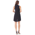 Kate Kasin Sexy Frauen Ärmellos V-Ausschnitt Baumwolle Mini Kleid Schwarz Kleid KK000650-1